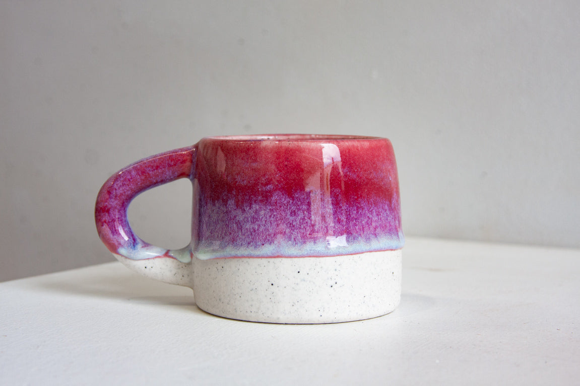 handmade ceramic dark pink mug