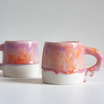 handmade ceramic large purple and orange mug
