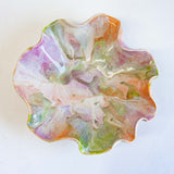 handmade ceramic frilly shaped pastel platter