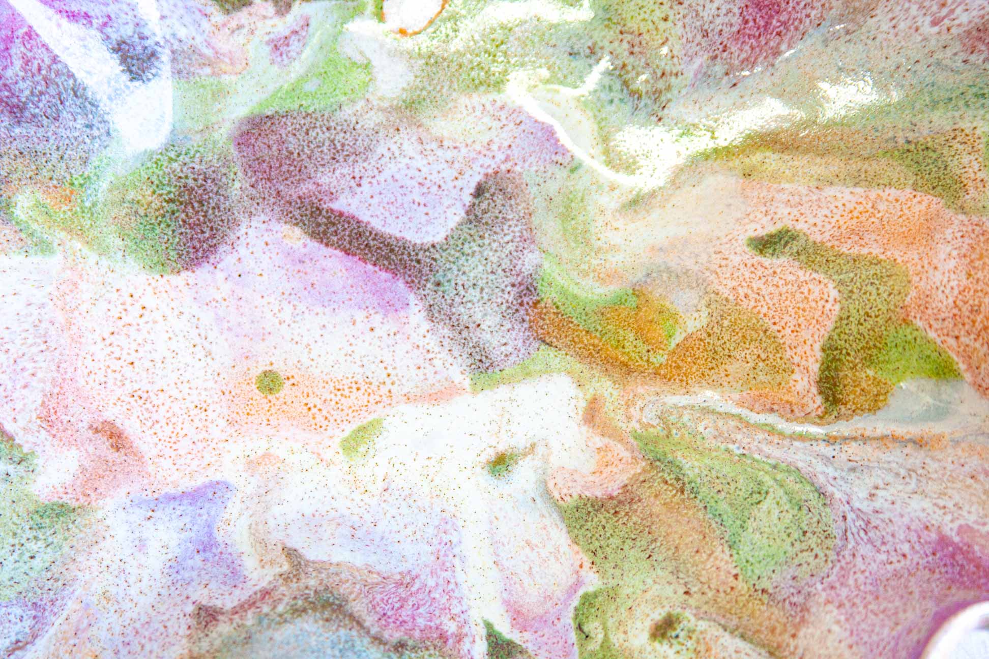 zoomed in photo of pastel glaze