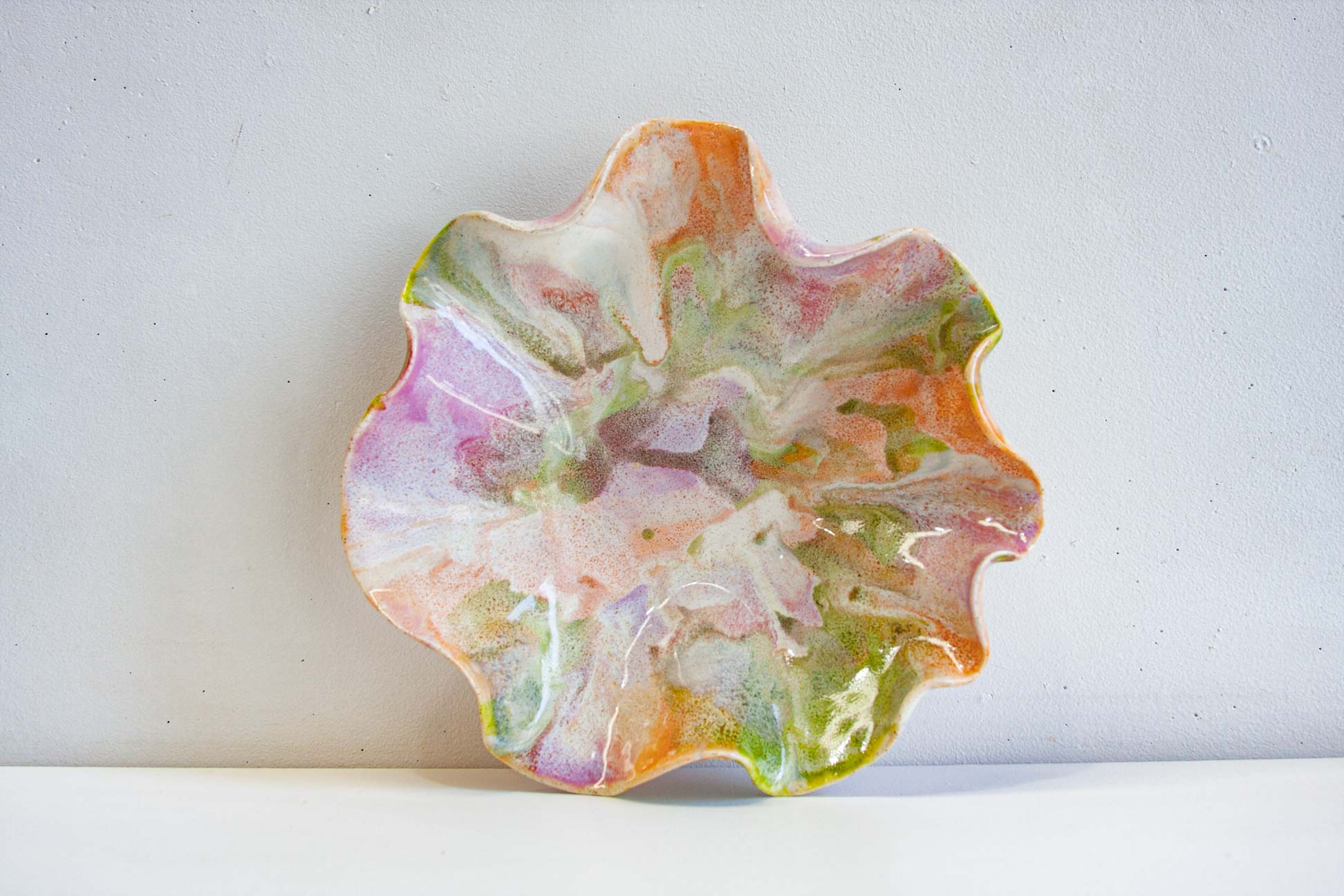 birdseye view of handmade ceramic platter