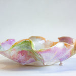 side view of handmade ceramic pastel coloured ceramic oyster platter