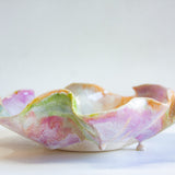 side view of handmade ceramic pastel coloured ceramic oyster platter
