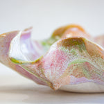 side view of glaze close up on handmade ceramic platter