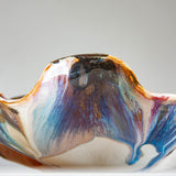 handmade ceramic platter, side view.