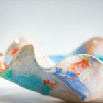Handmade ceramic oyster shaped platter