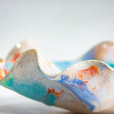 Handmade ceramic oyster shaped platter