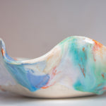 side view of handmade ceramic platter