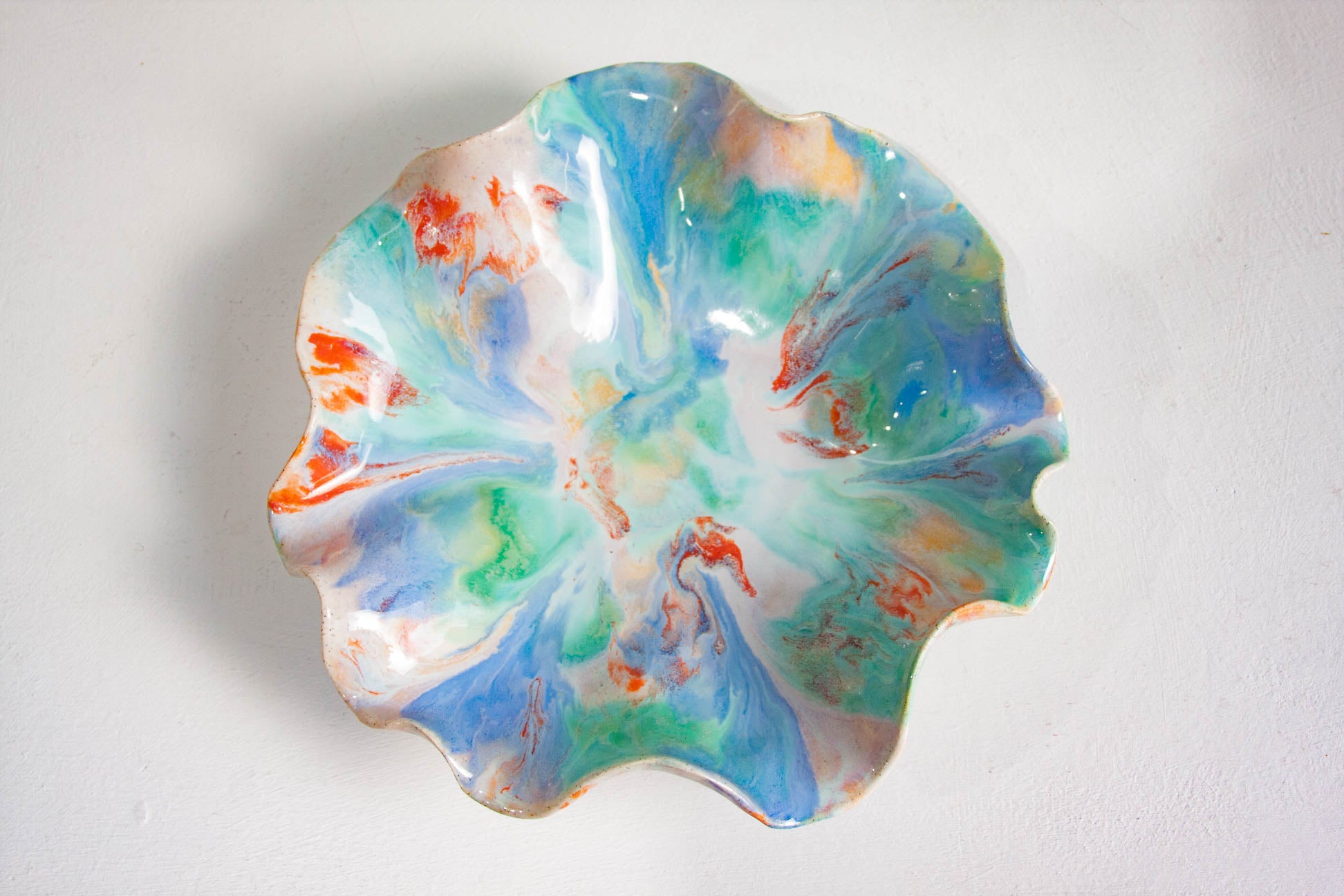 photo from above a handmade ceramic platter