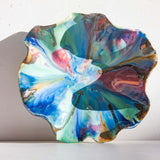 handmade ceramic decorative oyster shaped platter