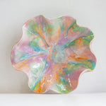 Colourful marbled oyster shaped platter.
