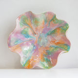 Colourful marbled oyster shaped platter.