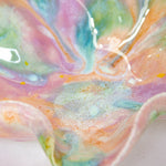 Colourful abstract pattern with pastel shades on a white background