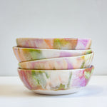 stack of handmade ceramic pasta bowls