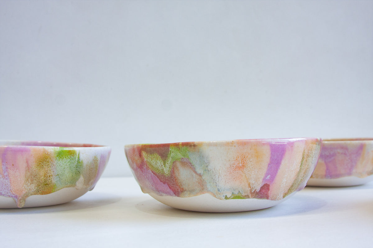 set of three handmade ceramic pasta bowls