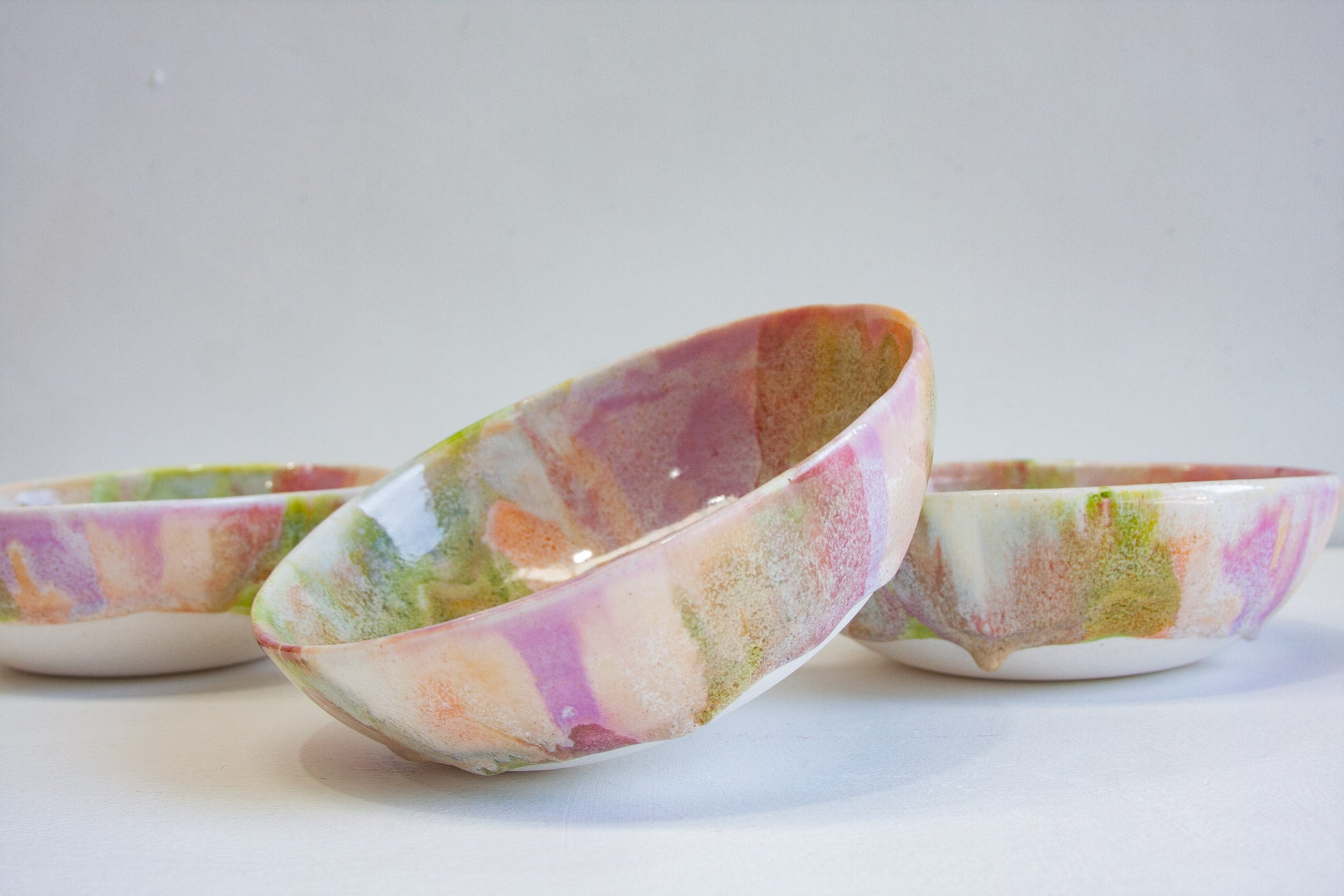 handmade ceramic pastel coloured bowl 