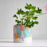 handmade ceramic multicoloured planter
