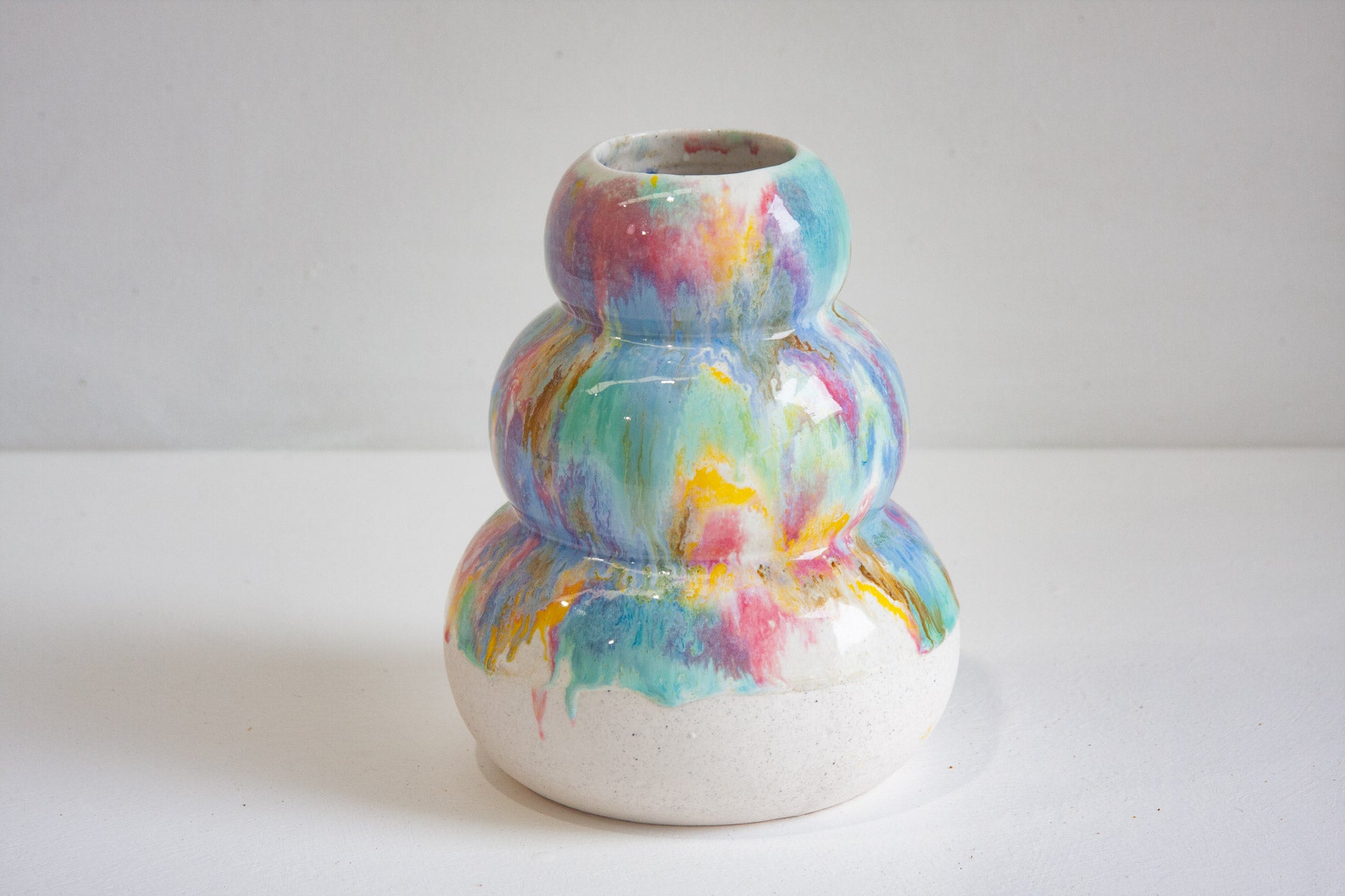 pastel rainbow handmade vase