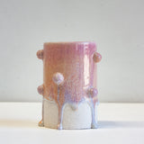 Handmade Ceramic Small Bauble Vase - Peach & Purple
