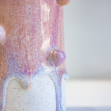 Handmade Ceramic Small Bauble Vase - Peach & Purple