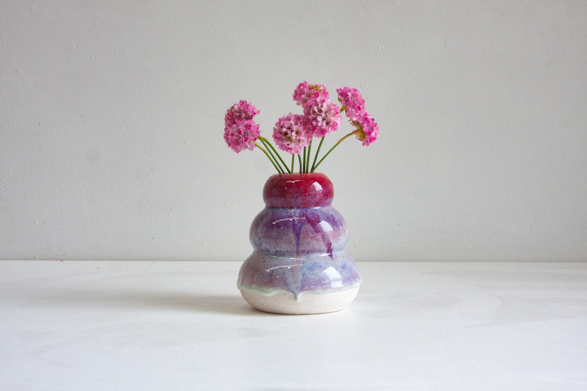 handmade ceramic dark pink vase