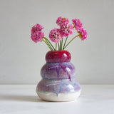 Handmade Ceramic Small Smoosh Vase - Deepest Pink