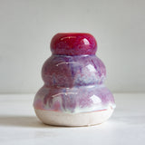 Handmade Ceramic Small Smoosh Vase - Deepest Pink