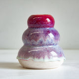 Handmade Ceramic Small Smoosh Vase - Deepest Pink