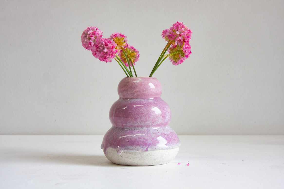 handmade ceramic purple vase