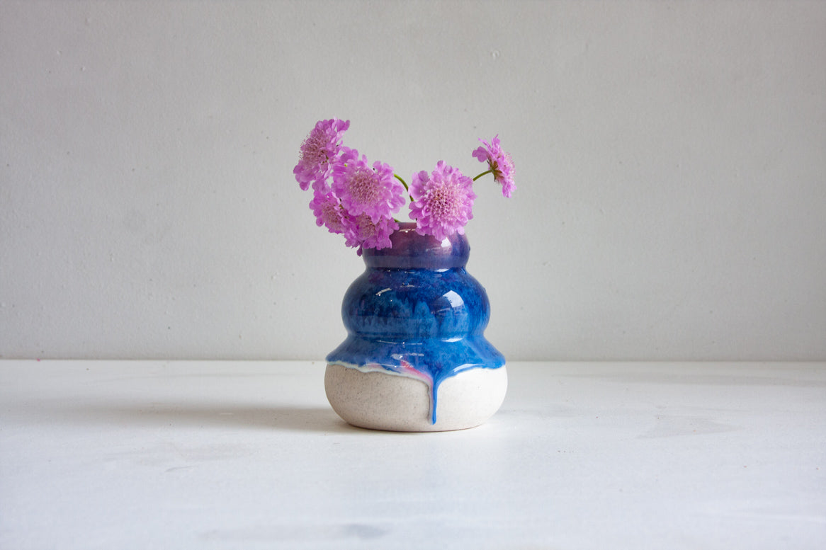 handmade ceramic dark blue vase