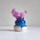 handmade ceramic dark blue vase