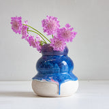 Handmade Ceramic Small Smoosh Vase - Midnight
