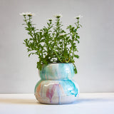 Handmade Ceramic Smoosh Planter - Pastel Tones