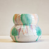 Handmade Ceramic Smoosh Planter - Pastel Tones