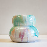 Handmade Ceramic Smoosh Planter - Pastel Tones