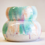 Handmade Ceramic Smoosh Planter - Pastel Tones