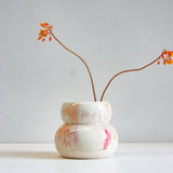 handmade ceramic sculptural pink planter