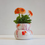 handmade red, pink sculptural planter