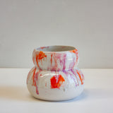 Handmade Ceramic Smoosh Planter - Red, Orange, Pink