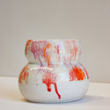 Handmade Ceramic Smoosh Planter - Red, Orange, Pink