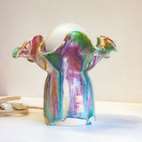 handmade ceramic table lamp glazed in multiple colours