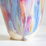 glaze detail on handmade ceramic vase