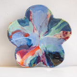 Seconds Sale Handmade Ceramic Footed Petal Bowl - Jewel