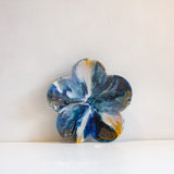 Seconds Sale Handmade Ceramic Footed Petal Bowl - Deep Sea