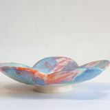 Seconds Sale Handmade Ceramic Footed Petal Bowl - Fairy Floss