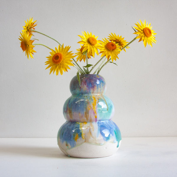 handmade ceramic rainbow large sculptural vase