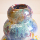 Handmade Ceramic Large Smoosh Vase - Rainbow