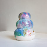 Handmade Ceramic Large Smoosh Vase - Rainbow