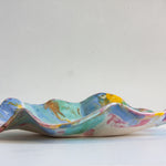 handmade ceramic sculptural rainbow platter