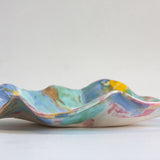 Handmade Ceramic Oyster Platter - Rainbow